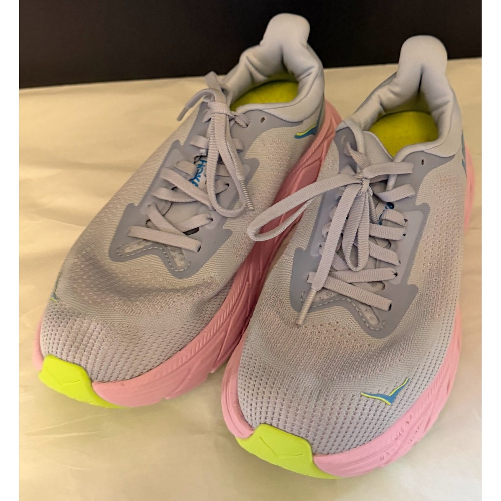 Hoka Arahi 7 Running Shoes Womens 8 Gray Pink Stability Sneakers 1147851 GLP - Picture 2 of 7